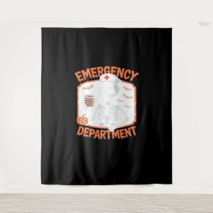 Emergency Department Funny Halloween Nurse Essenti Tapestry