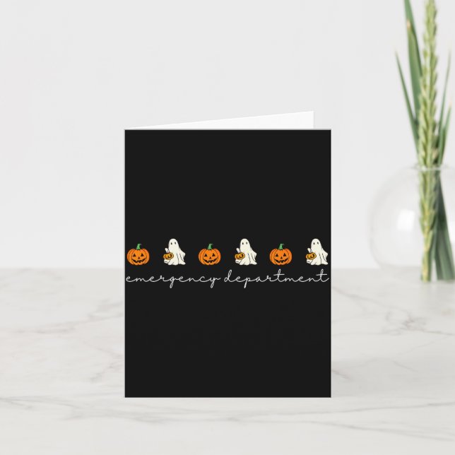 Emergency Department Ghost Pumpkin Halloween Medic Card (Front)