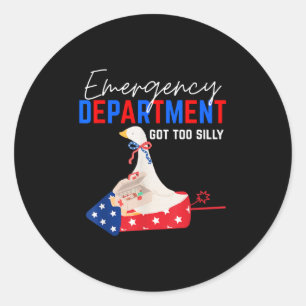 Emergency Department Nurse,4th Of July, Patriotic Classic Round Sticker