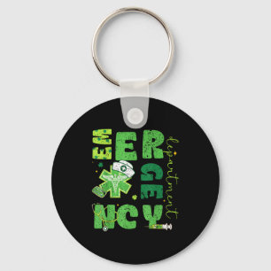 Emergency department nurse saint patrick's day er key ring