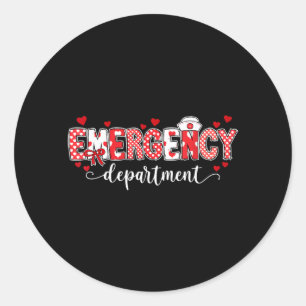 Emergency Department Nurse Valentines Er Ed Tech Classic Round Sticker