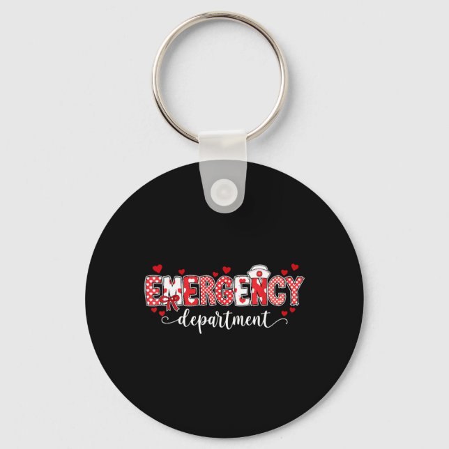 Emergency Department Nurse Valentines Er Ed Tech Key Ring (Front)