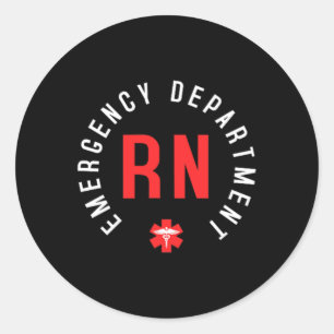 Emergency Department Rn Shirt Registered Nurse Classic Round Sticker