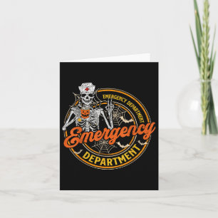 Emergency Department Skeleton Er Nurse Halloween C Card