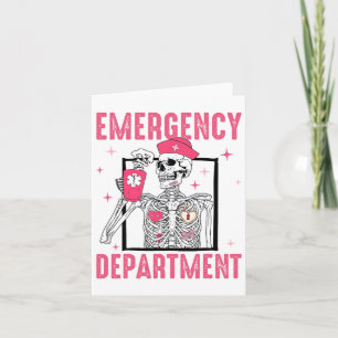 Emergency Department Skeleton Nurse Valentine Er N Card