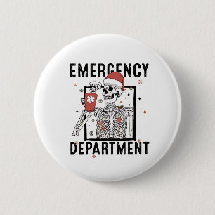 Emergency Department Skeleton Nursing Coffee Lover 6 Cm Round Badge
