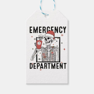Emergency Department Skeleton Nursing Coffee Lover Gift Tags