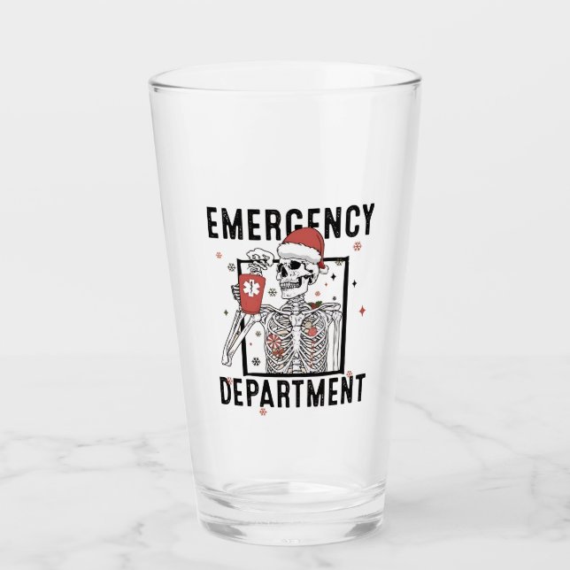 Emergency Department Skeleton Nursing Coffee Lover Glass (Front)