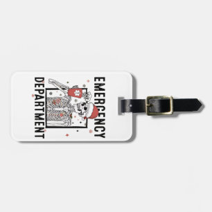 Emergency Department Skeleton Nursing Coffee Lover Luggage Tag