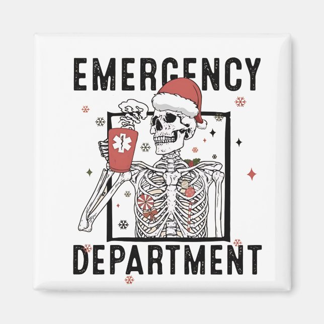 Emergency Department Skeleton Nursing Coffee Lover Magnet (Front)