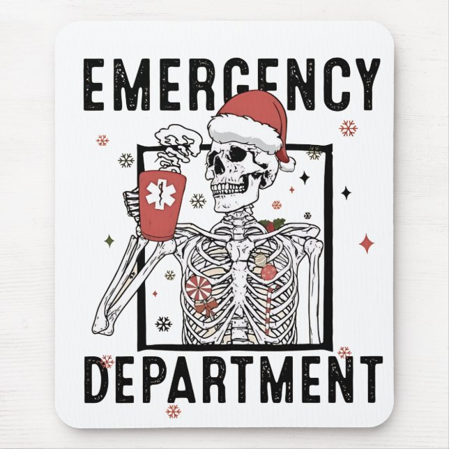 Emergency Department Skeleton Nursing Coffee Lover Mouse Mat (Front)