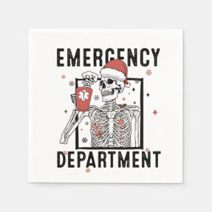Emergency Department Skeleton Nursing Coffee Lover Napkin