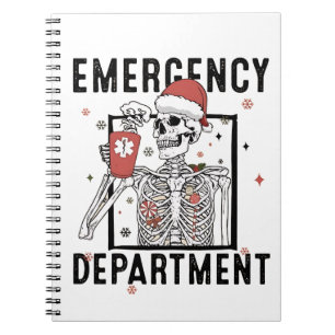 Emergency Department Skeleton Nursing Coffee Lover Notebook