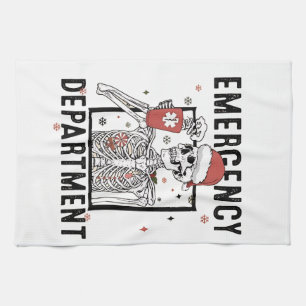 Emergency Department Skeleton Nursing Coffee Lover Tea Towel