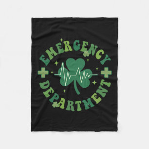 Emergency Department St Patricks Day Emergency Roo Fleece Blanket