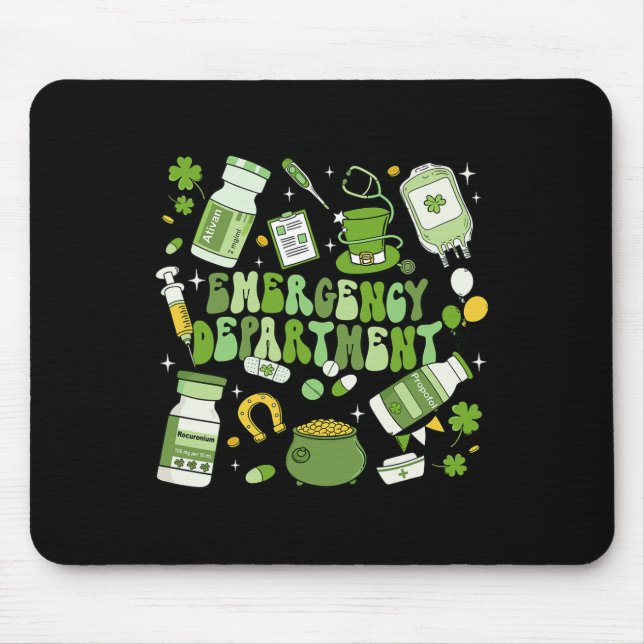 Emergency Department St Patricks Day Emergency Roo Mouse Mat (Front)