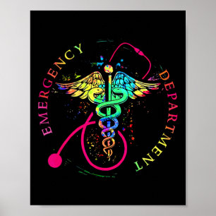 Emergency Department Tie Dye Ed Er Nurse Nursing  Poster