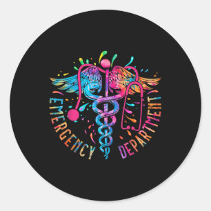 Emergency Department Tie Dye Ed Er Nurse Nursing S Classic Round Sticker