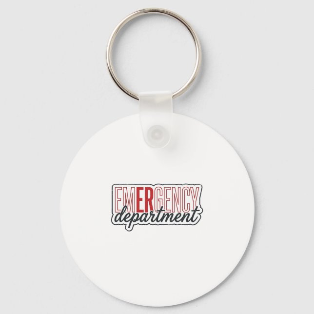Emergency Department Typography Shirt Design_1 Key Ring (Front)