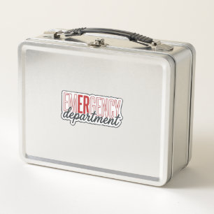 Emergency Department Typography Shirt Design_1 Metal Lunch Box