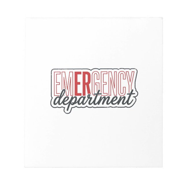 Emergency Department Typography Shirt Design_1 Notepad (Front)
