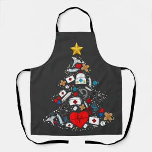 Emergency Department Xmas Tree Nurse Apron