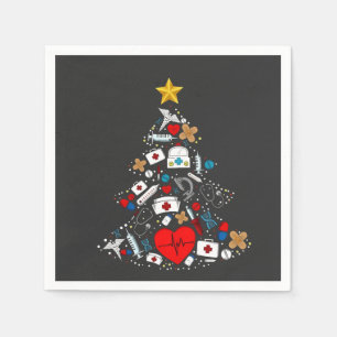 Emergency Department Xmas Tree Nurse Napkin
