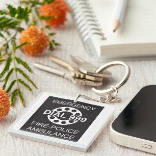 Emergency Dial 999 Key Ring