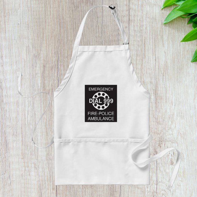 Emergency Dial 999 Sign Fire Police Ambulance  Standard Apron (Creator Uploaded)