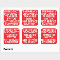 Emergency Disconnect Transfer Switch Service Label