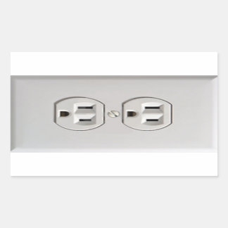 Emergency Electrical Outlet Rectangular Sticker