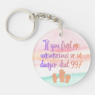 Emergency Help Keychain