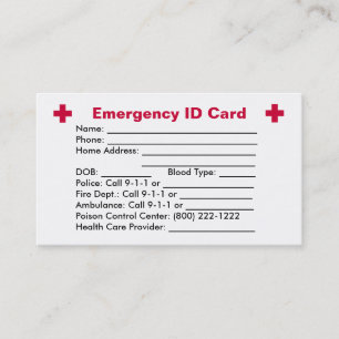 Emergency ID Card