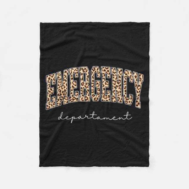 Emergency Leopard Er Rn Nurse Department Fleece Blanket (Front)
