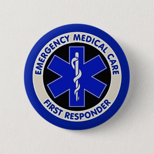 Emergency Medical Care First Responder 6 Cm Round Badge