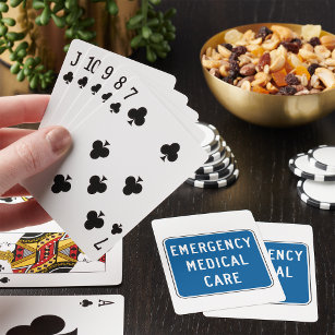 Emergency Medical Care Road Sign Playing Cards