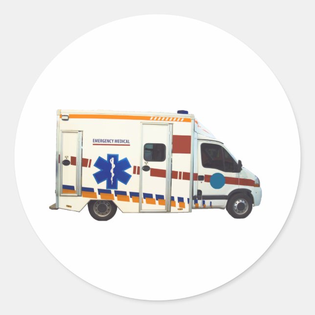emergency medical classic round sticker (Front)