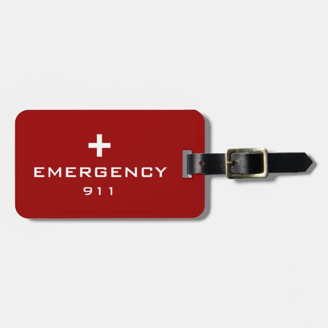 Emergency Medical ID Luggage Tag (Front Horizontal)