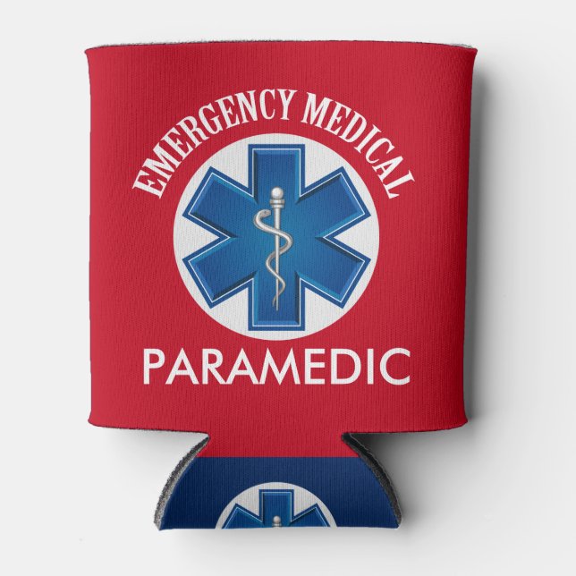 Emergency Medical Paramedic EMT EMS Can Cooler (Front)