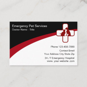Emergency Medical Pet Services Business Card