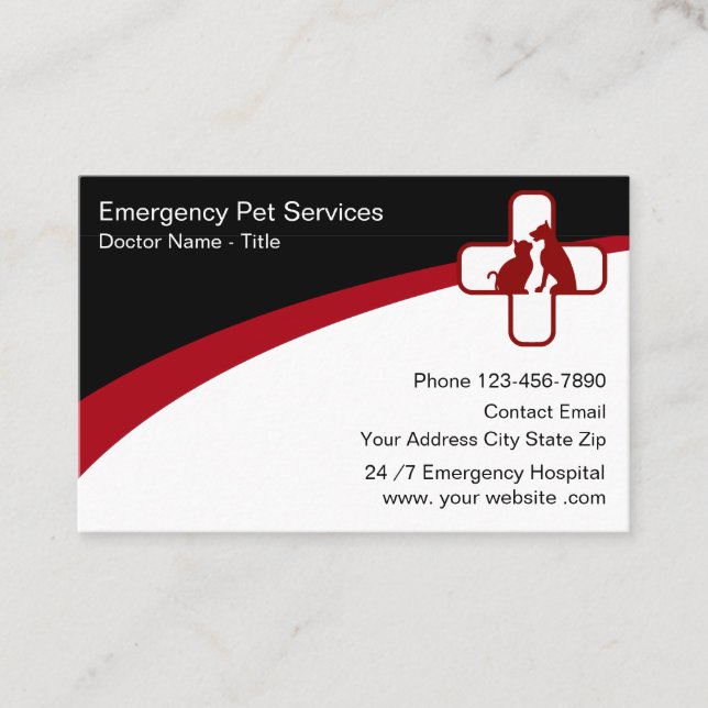 Emergency Medical Pet Services Business Card (Front)