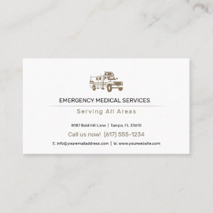 Emergency Medical Services   Ambulance Business Card
