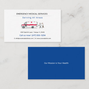 Emergency Medical Services   Ambulance Business Card