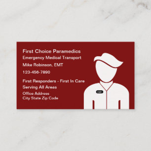 Emergency Medical Tech Ambulatory Business Card