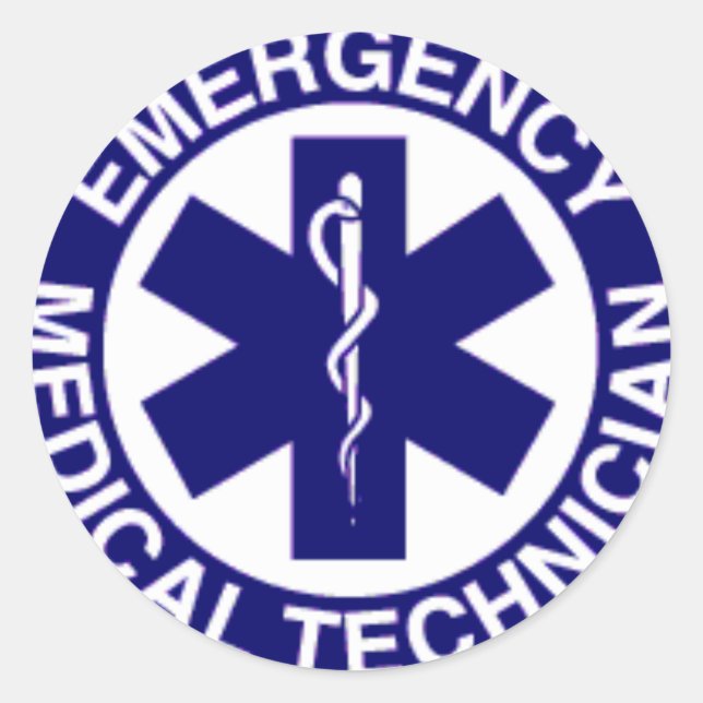EMERGENCY MEDICAL TECHNICIAN CLASSIC ROUND STICKER (Front)
