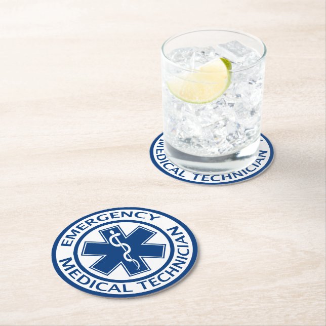 Emergency Medical Technician Round Paper Coaster (Insitu)