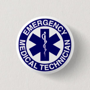 EMERGENCY MEDICAL TECHNICIANS EMT 3 CM ROUND BADGE