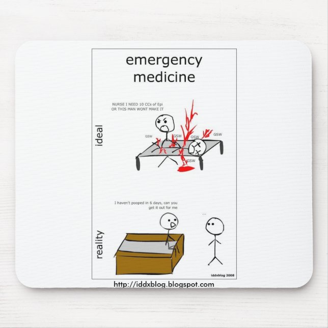 Emergency Medicine Comic Mousepad (Front)
