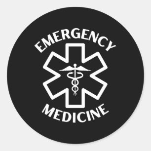 Emergency Medicine Doctor Nurse Er Medical Caduceu Classic Round Sticker