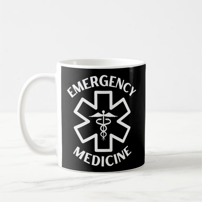 Emergency Medicine Doctor Nurse Er Medical Caduceu Coffee Mug (Left)